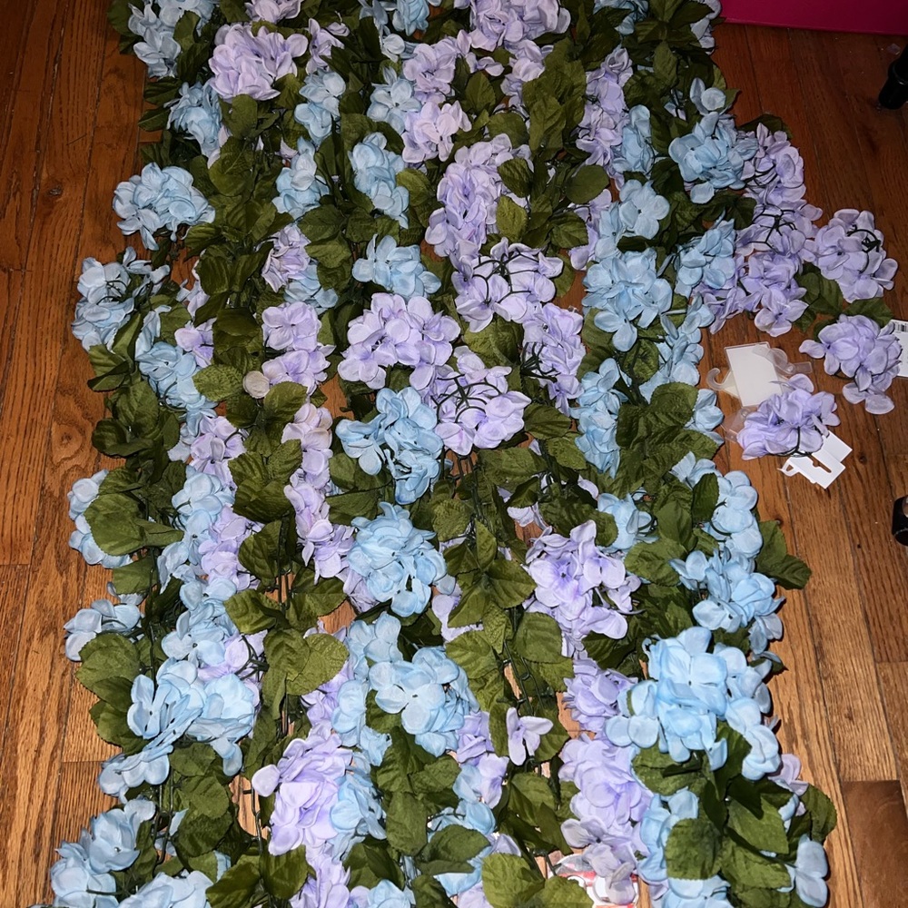 PURPLE Hydrangea floral garland 6ft each - Picture 6 of 7